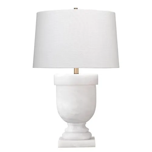 Carnegie Table Lamp - White Faux Alabaster - Jamie Young Co.