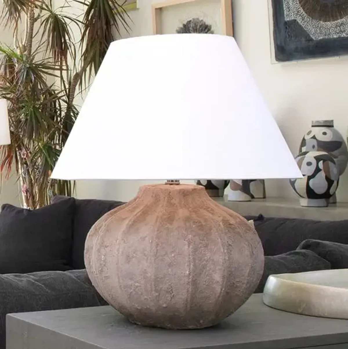 Clamshell Table Lamp - Sand Ceramic - Jamie Young Co.