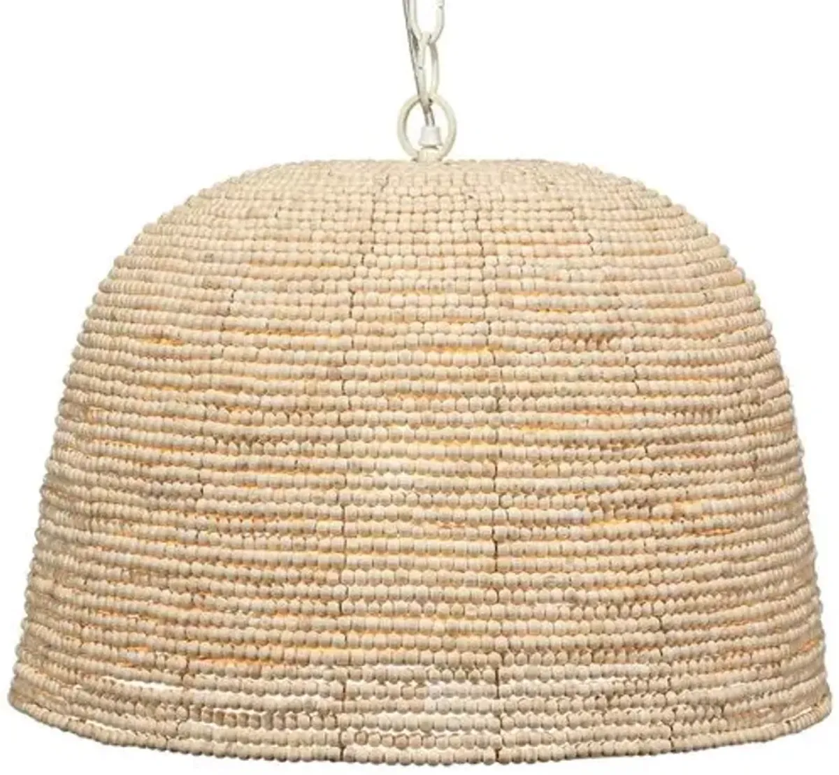 High Tide Beaded Dome Pendant - Natural - Jamie Young Co. - Beige