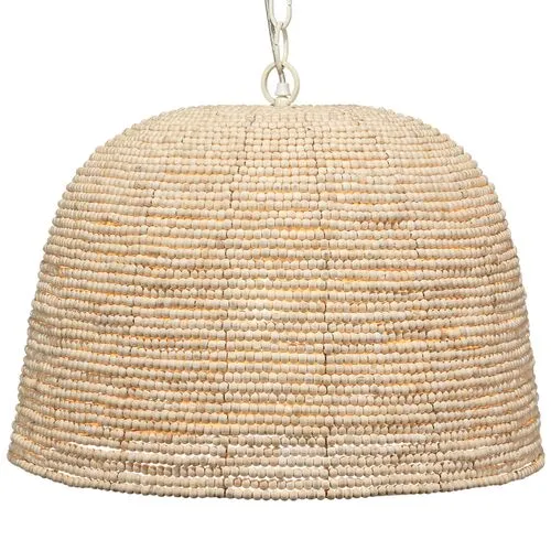 High Tide Beaded Dome Pendant - Natural - Jamie Young Co. - Beige