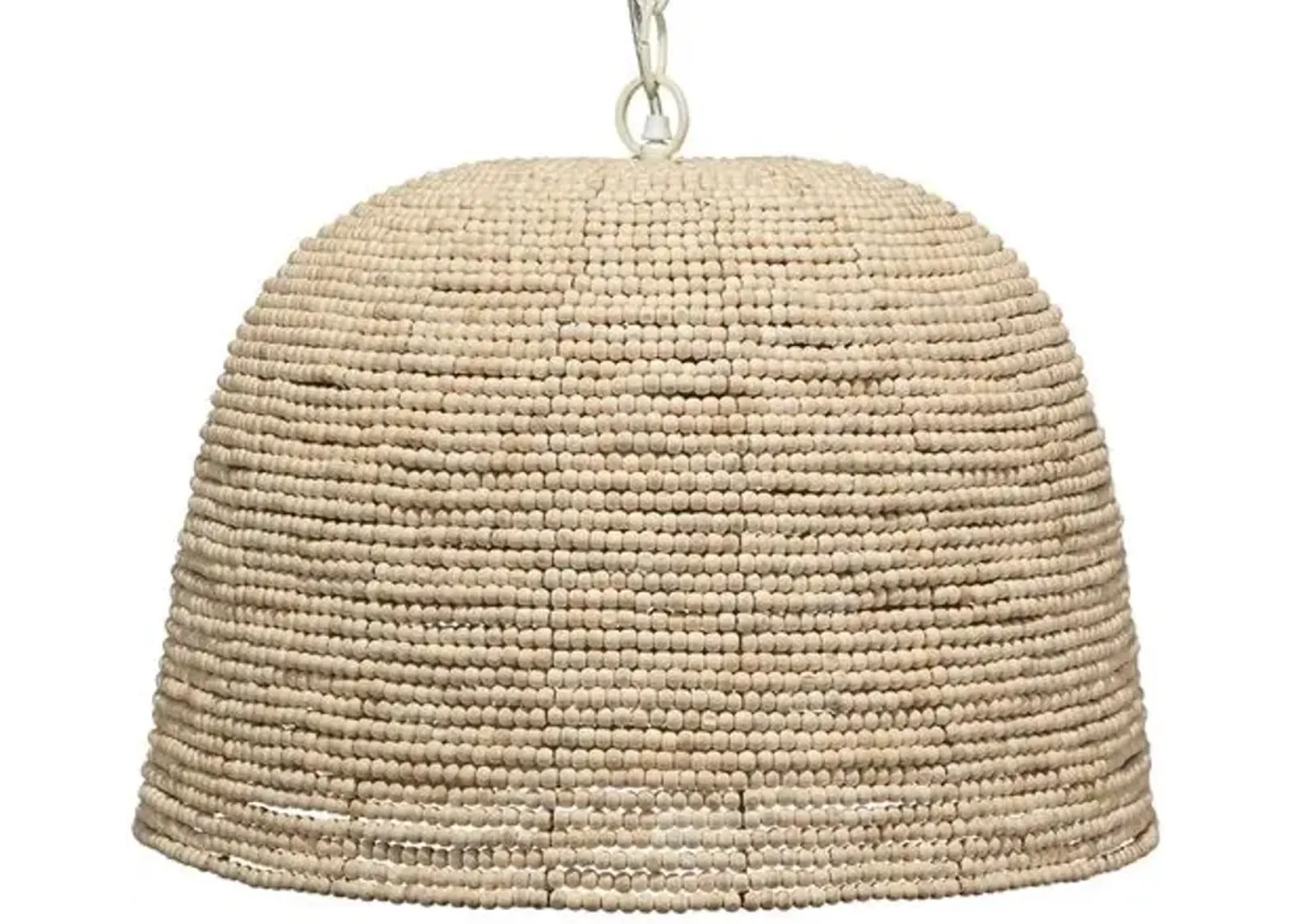 High Tide Beaded Dome Pendant - Natural - Jamie Young Co. - Beige