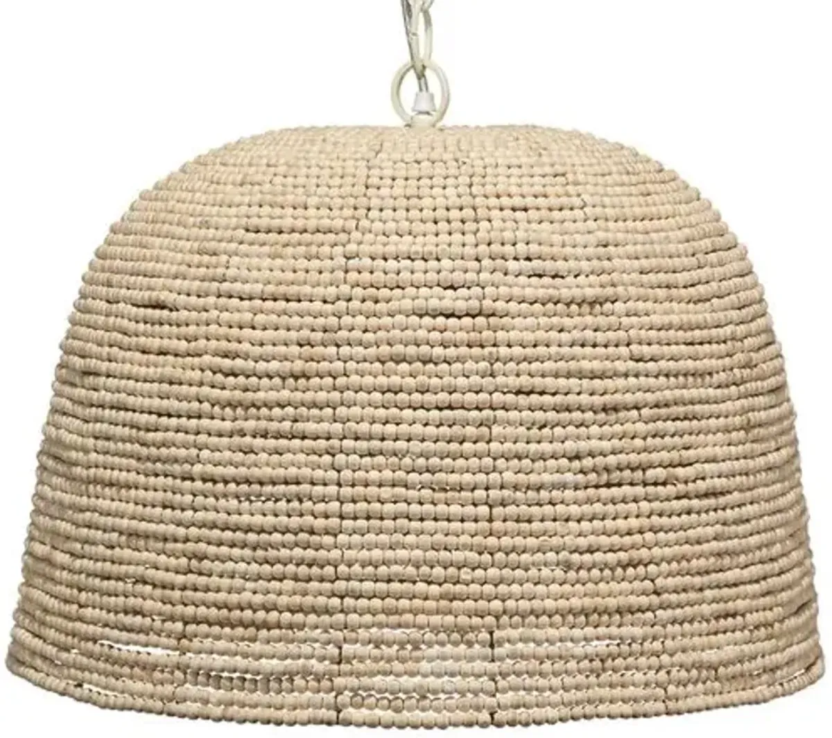 High Tide Beaded Dome Pendant - Natural - Jamie Young Co. - Beige