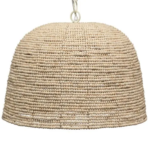 High Tide Beaded Dome Pendant - Natural - Jamie Young Co. - Beige