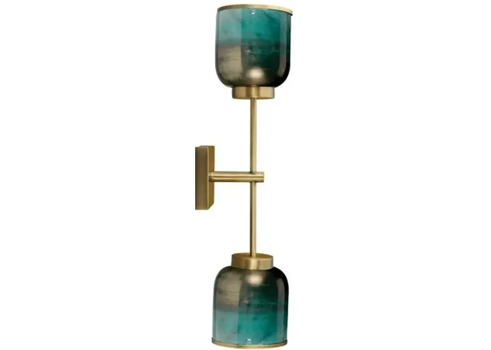 Vapor Double Wall Sconce - Aqua Metallic Glass - Jamie Young Co. - Gold