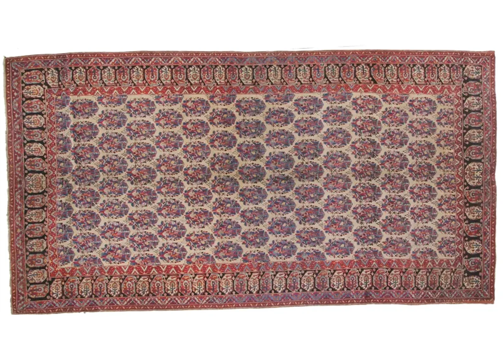 6'10" x 13'2" Antique Persian Rug - F.J. Kashanian - Red - Red