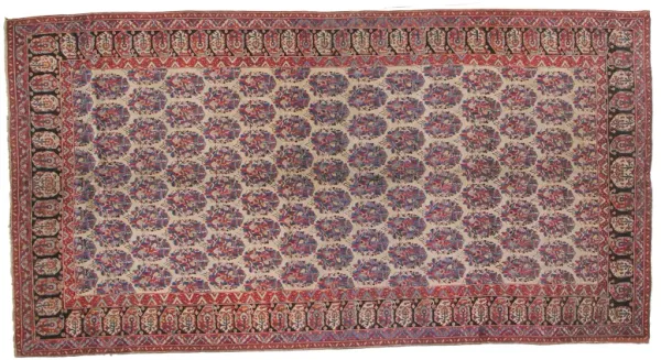 6'10" x 13'2" Antique Persian Rug - F.J. Kashanian - Red - Red