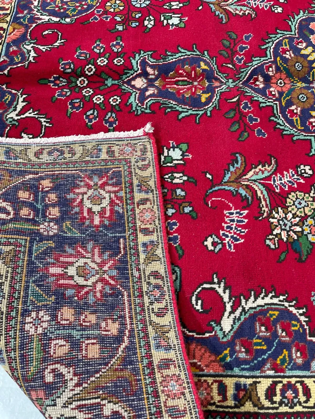 6'5" x 9'4" Vintage Persian Rug - F.J. Kashanian - Red - Red