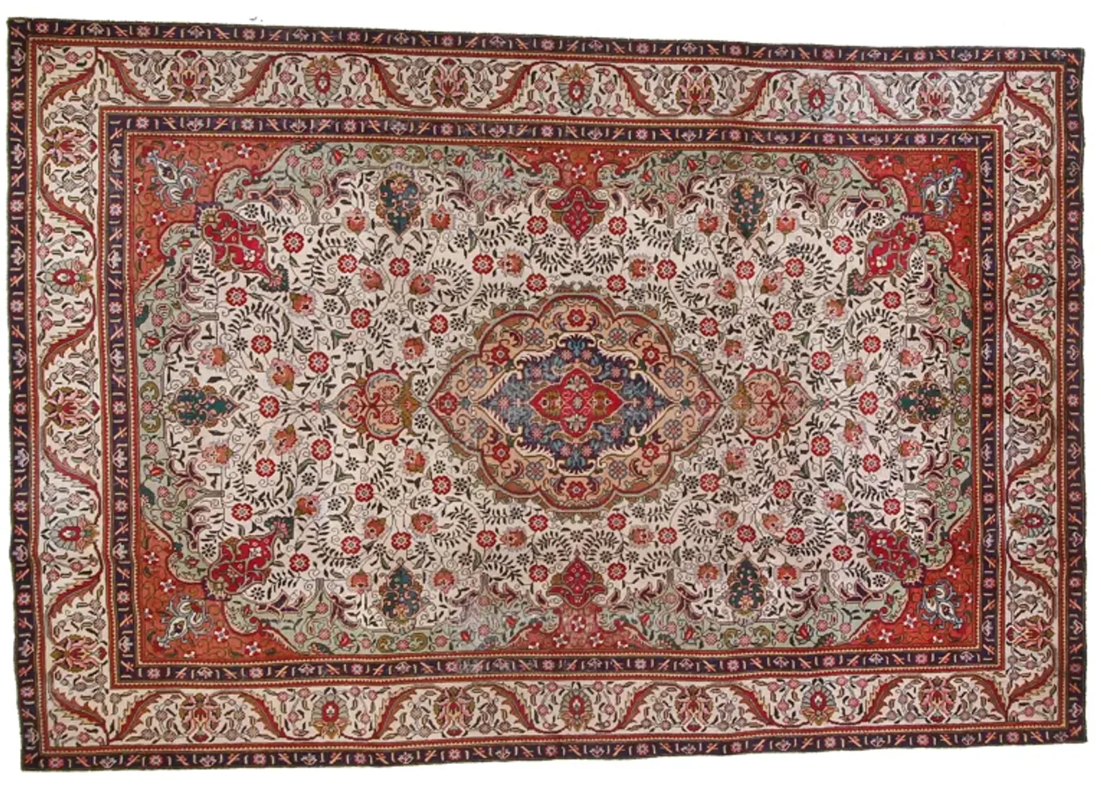 7'11" x 11'4" Vintage Persian Rug - F.J. Kashanian - Red - Red