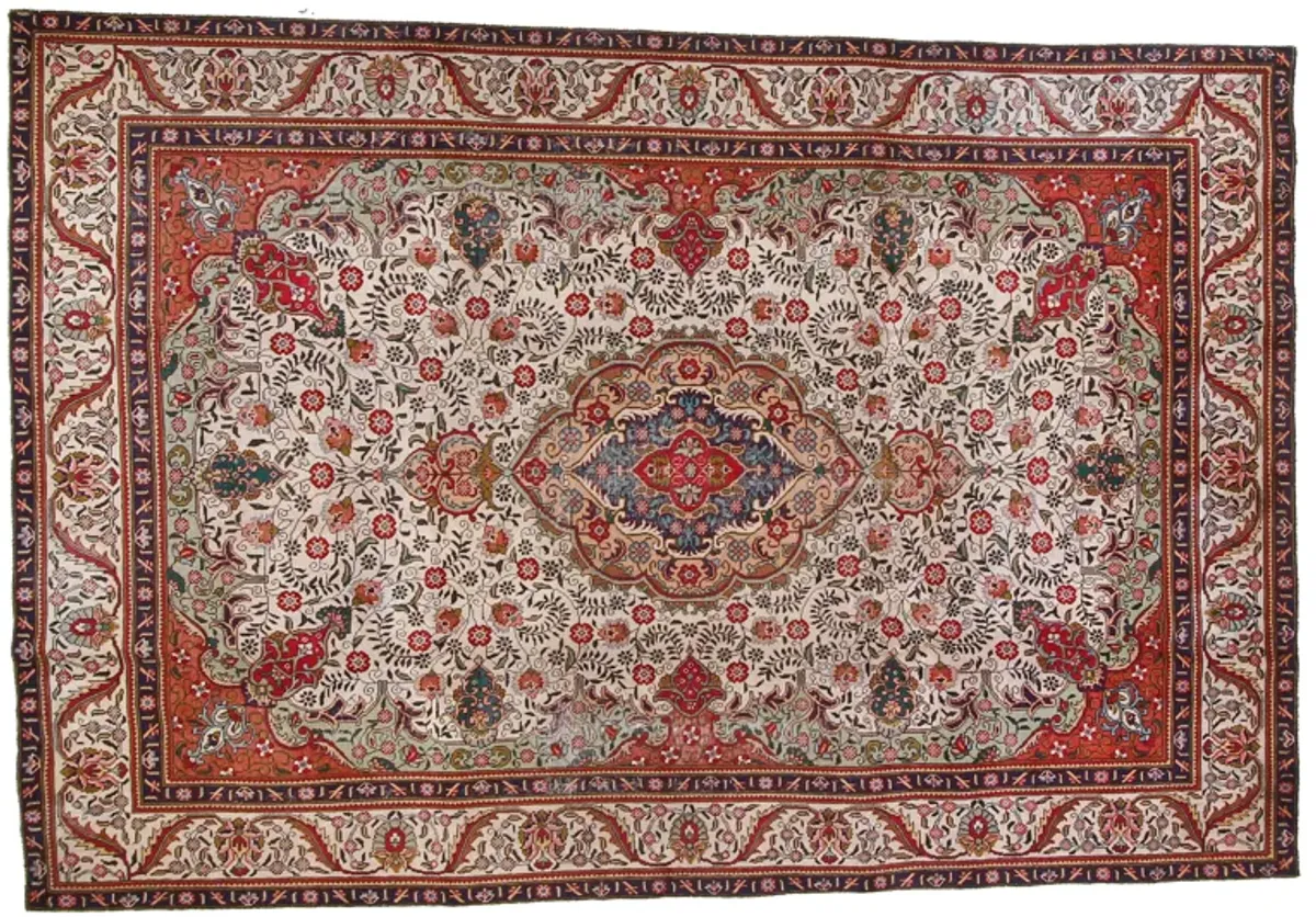 7'11" x 11'4" Vintage Persian Rug - F.J. Kashanian - Red - Red