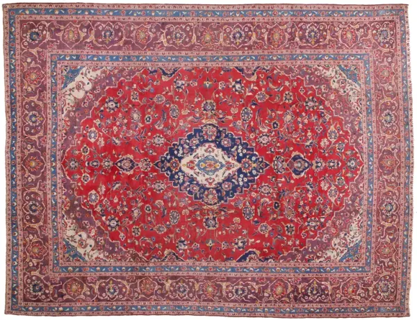 9" x 12" Classic Persian Rug - F.J. Kashanian - Red - Red