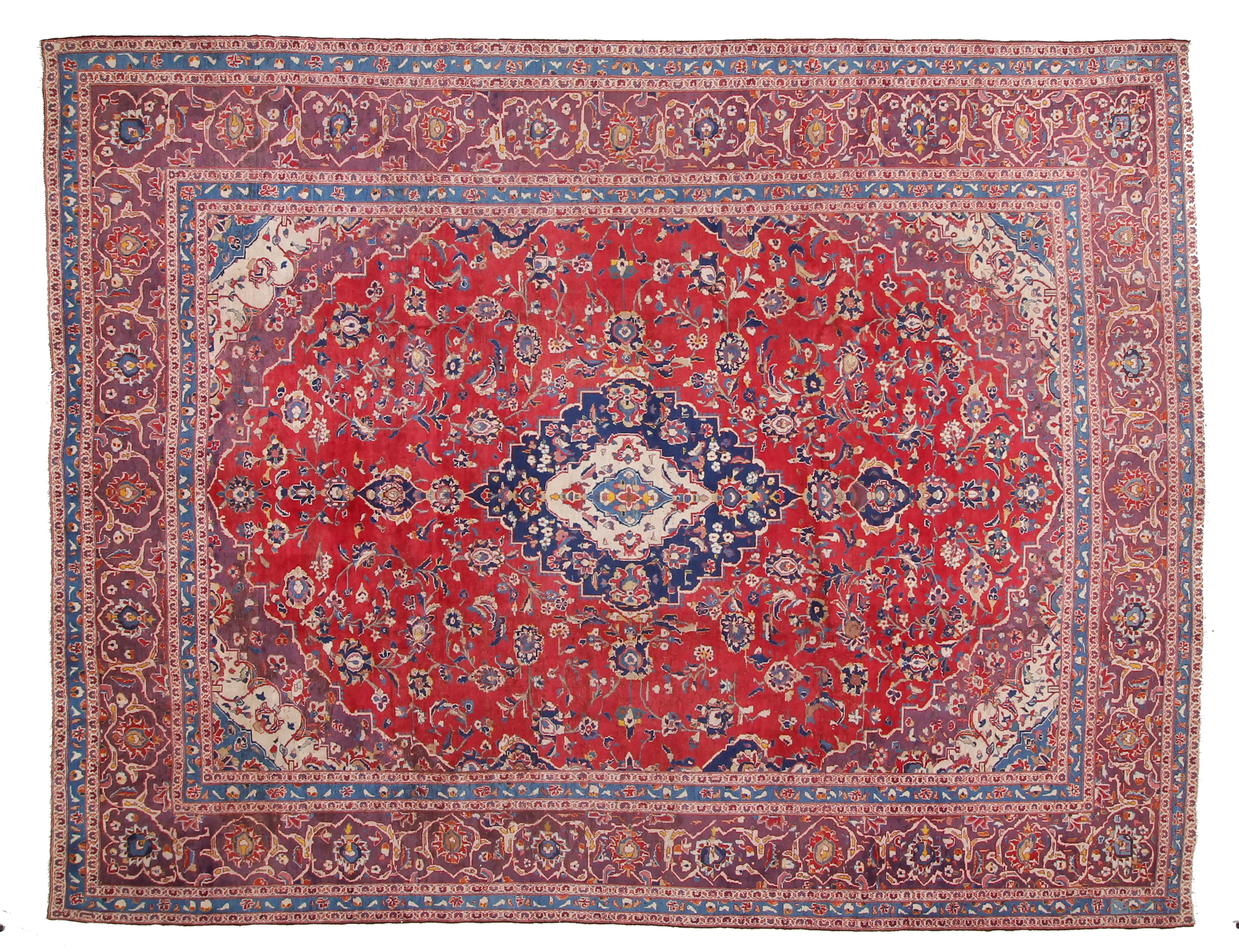 9" x 12" Classic Persian Rug - F.J. Kashanian - Red - Red