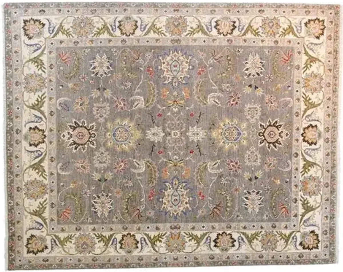 8'x10' Agra Rug - Gray/Ivory - F.J. Kashanian - Gray