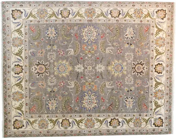 8'x10' Agra Rug - Gray/Ivory - F.J. Kashanian - Gray