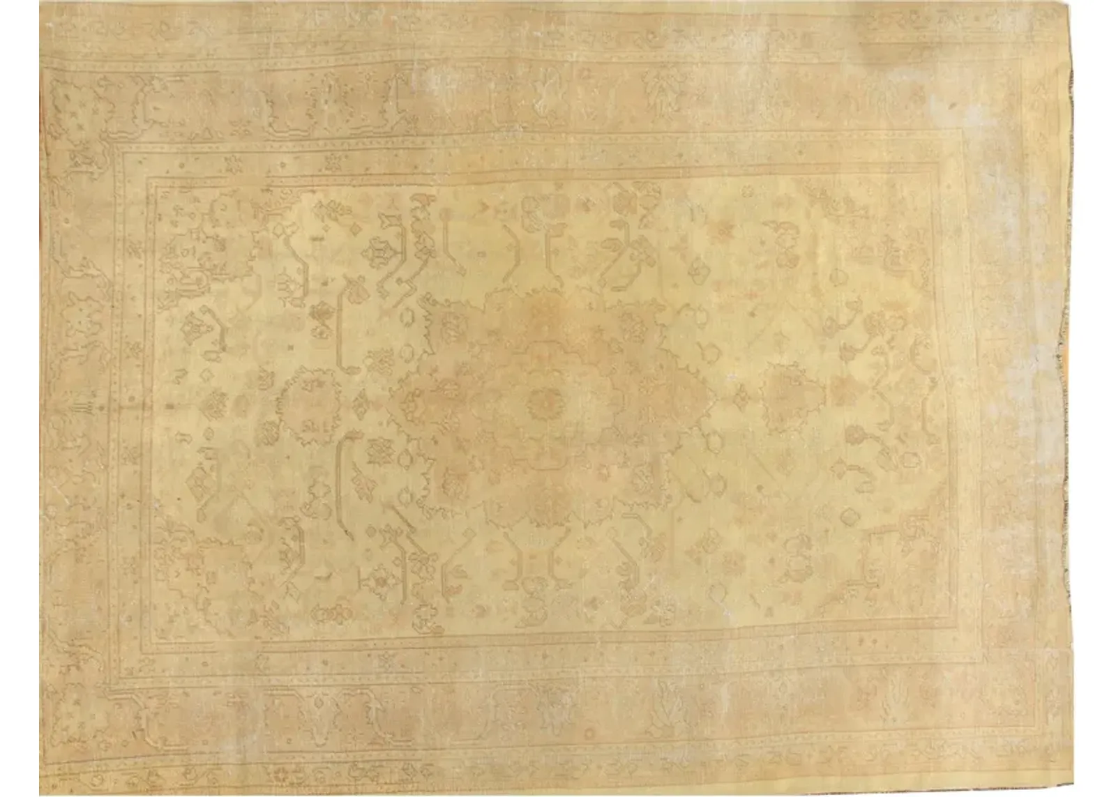 Shabby Chic Oushak Rug - 8'11 X 11'10 - Beige - Beige