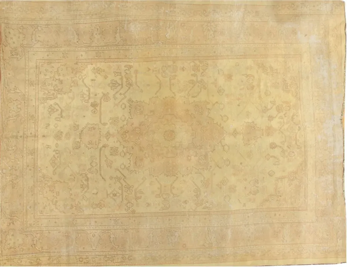 Shabby Chic Oushak Rug - 8'11 X 11'10 - Beige - Beige