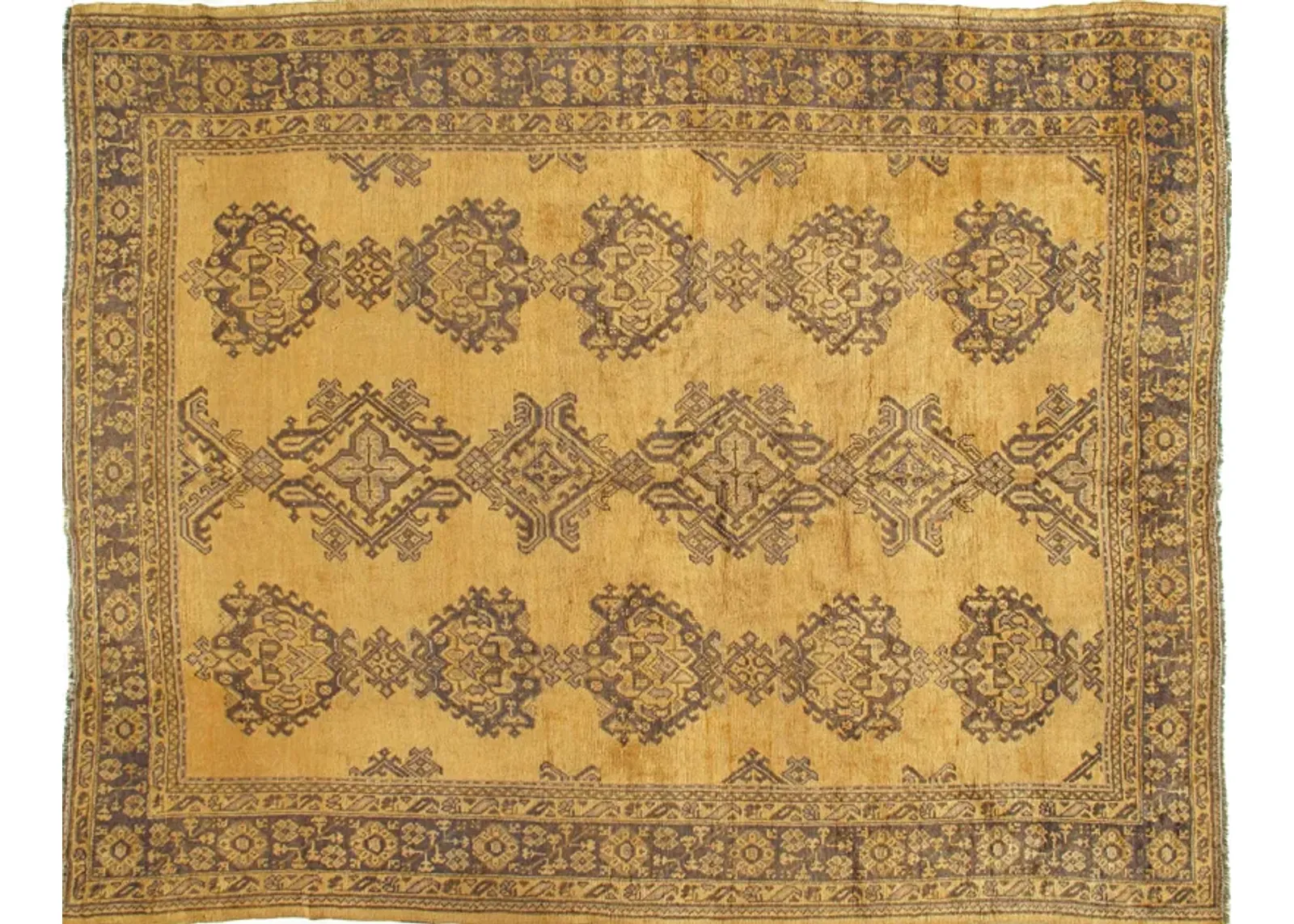 Turkish Oushak Rug Carpet - 9'4 X 11' - Brown - Brown