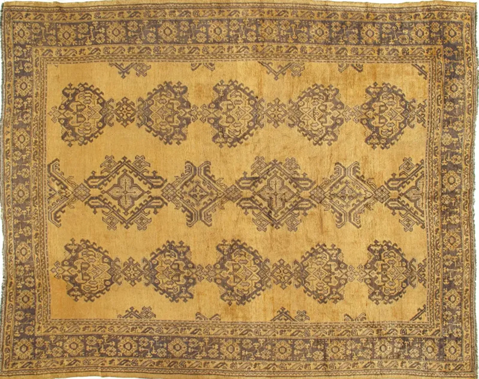 Turkish Oushak Rug Carpet - 9'4 X 11' - Brown - Brown