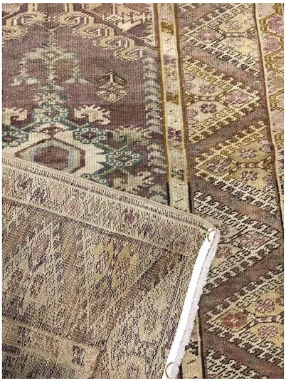 Turkish Oushak Rug - 3'10 X 5'6 - Brown - Brown