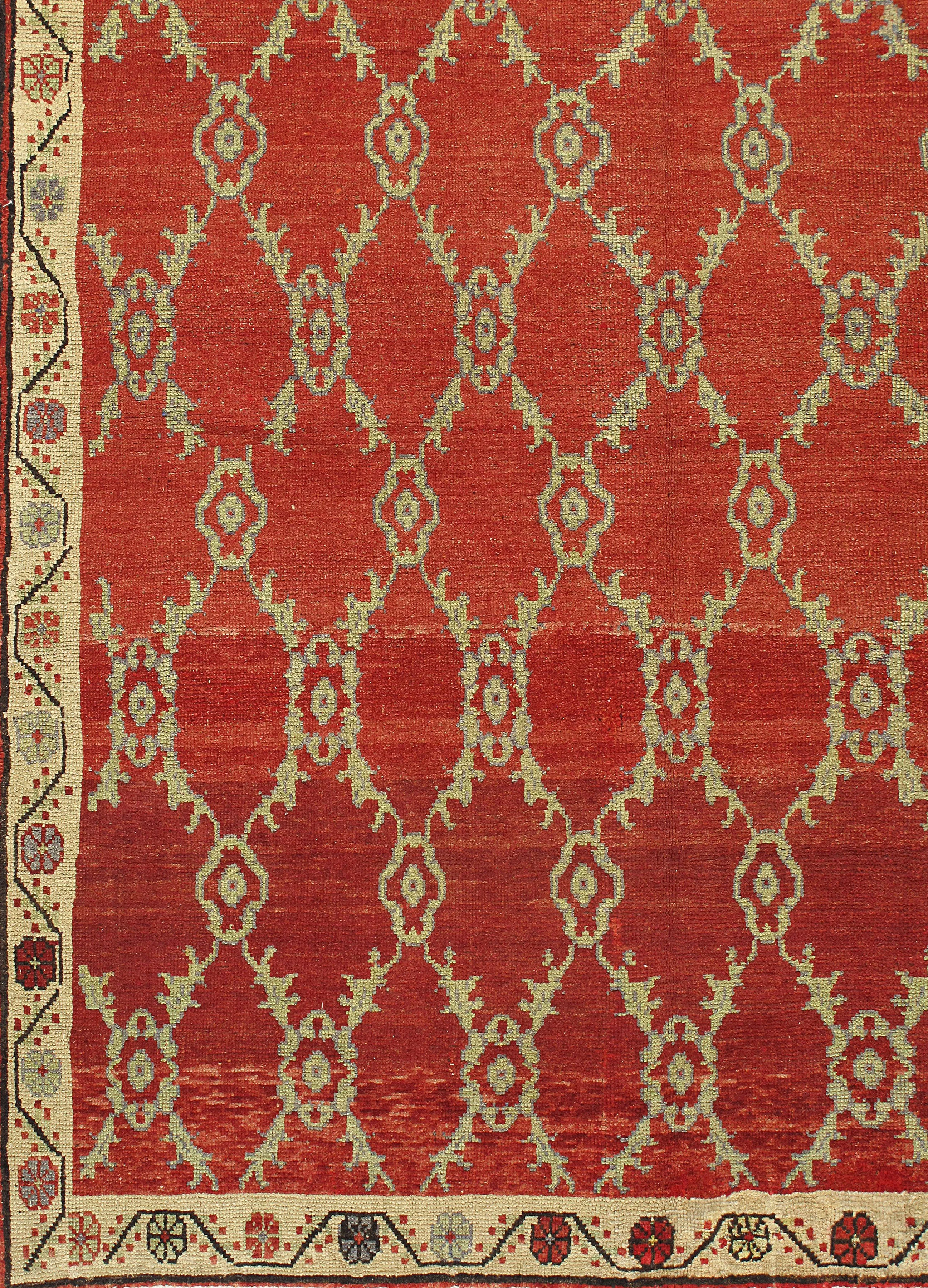 Turkish Red Anatolian Rug - 5'8 X 10'7 - Red