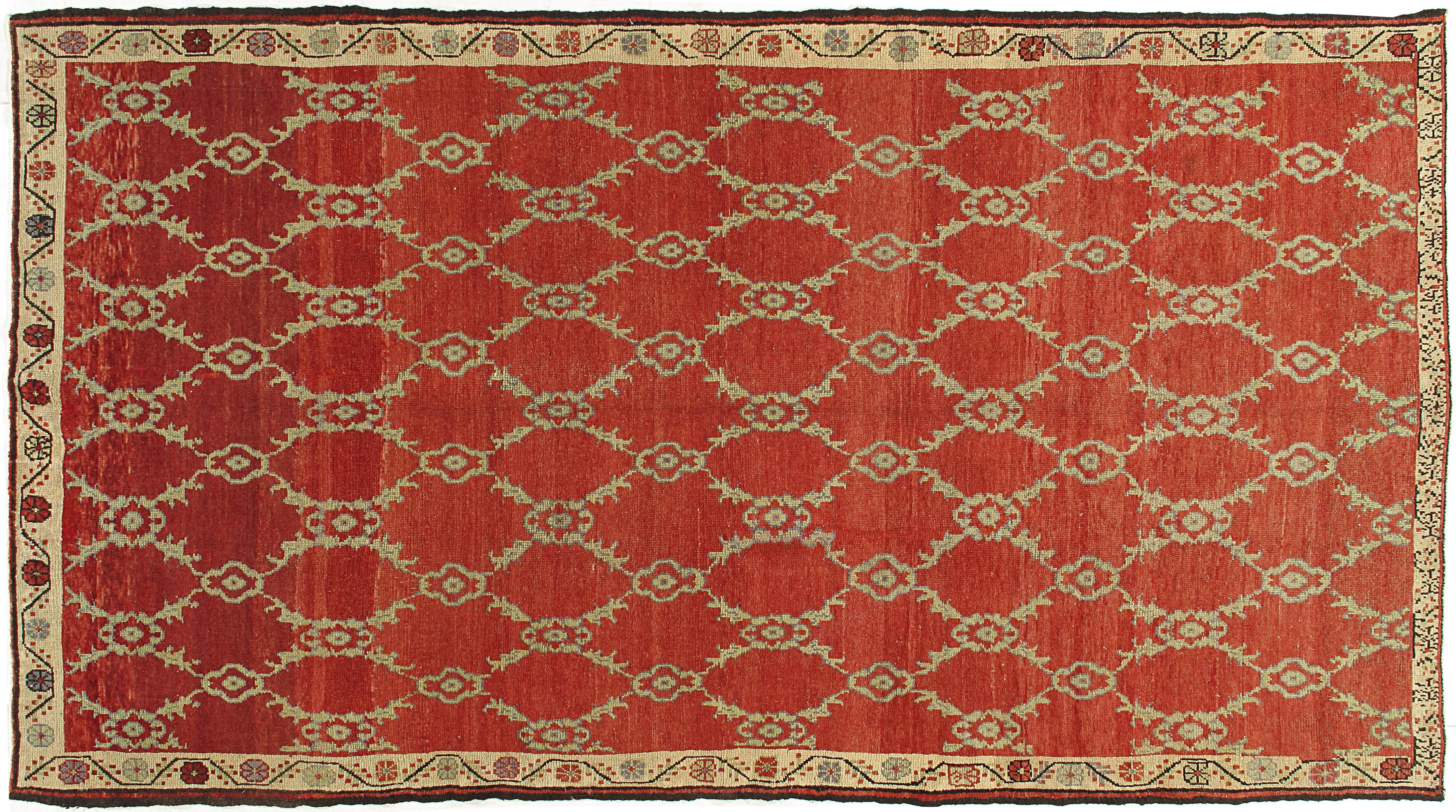 Turkish Red Anatolian Rug - 5'8 X 10'7 - Red