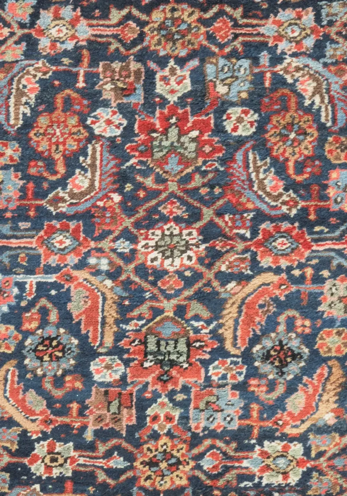 Persian Long Heriz Runner - 3'9" X 19'4" - Blue