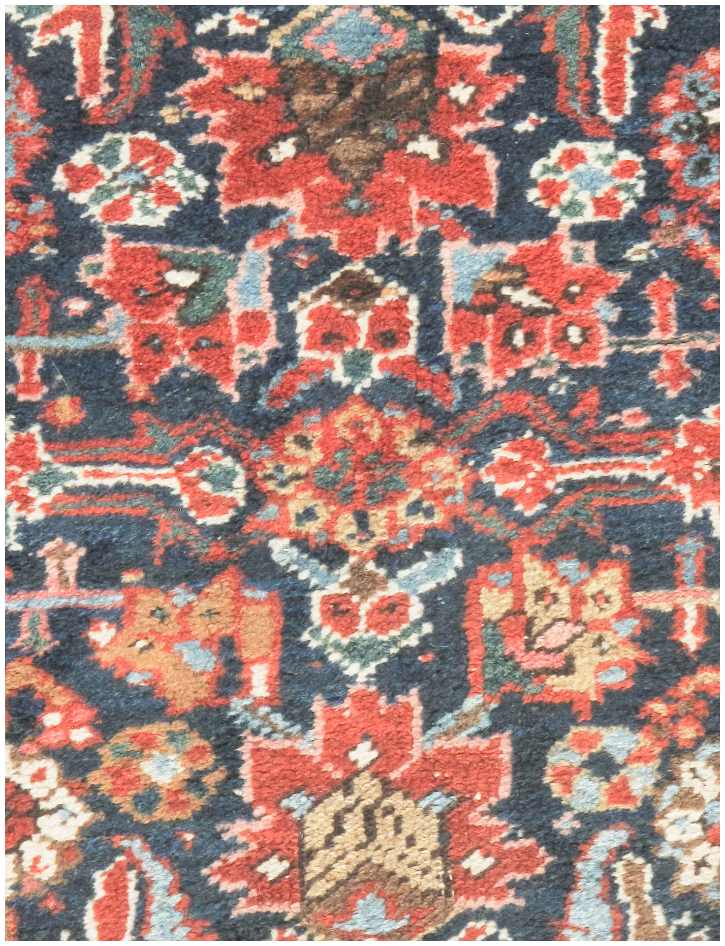 Persian Long Heriz Runner - 3'9" X 19'4" - Blue