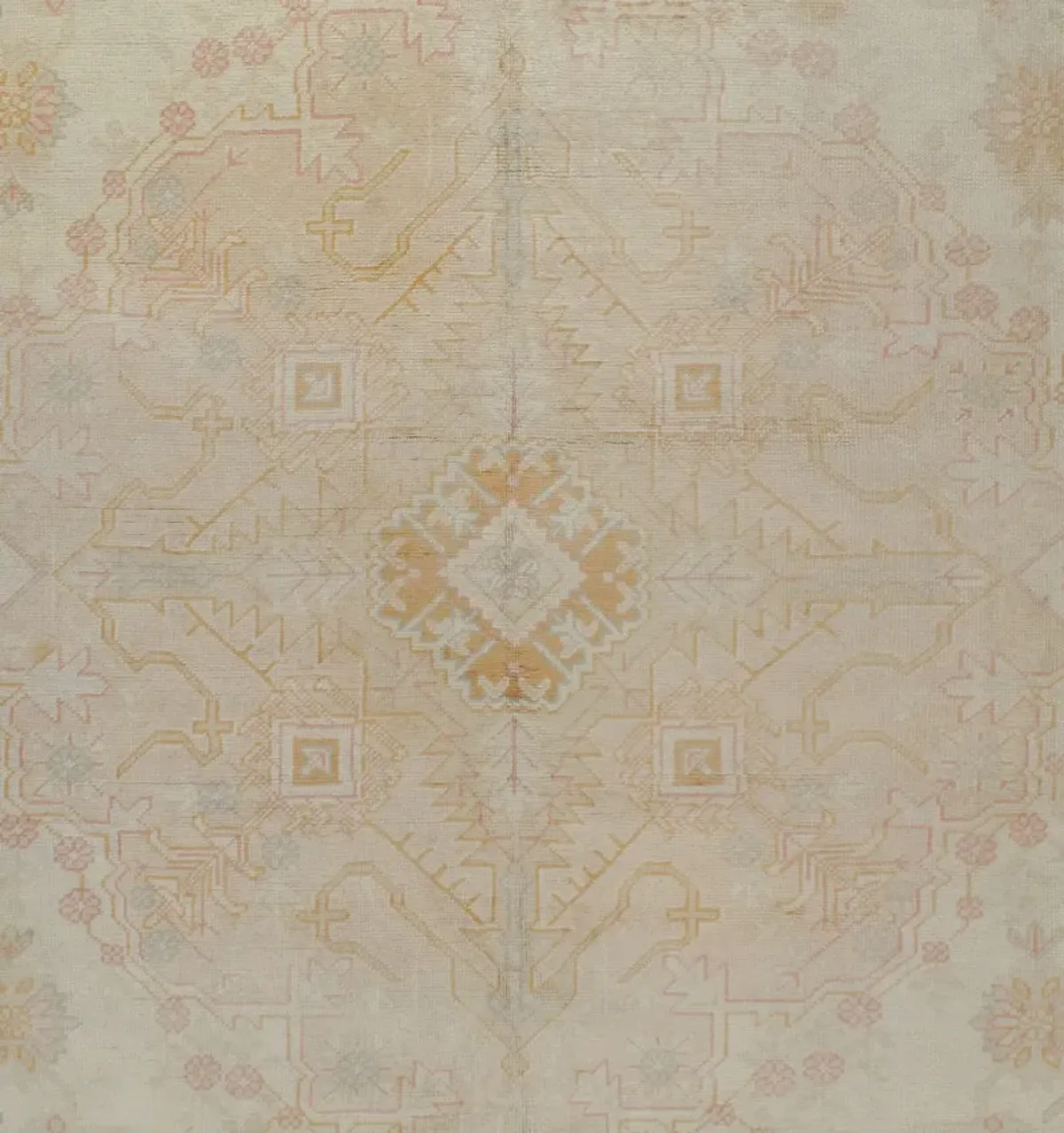 Turkish Oushak Rug - 12'3" X 15'10" - Beige - Beige