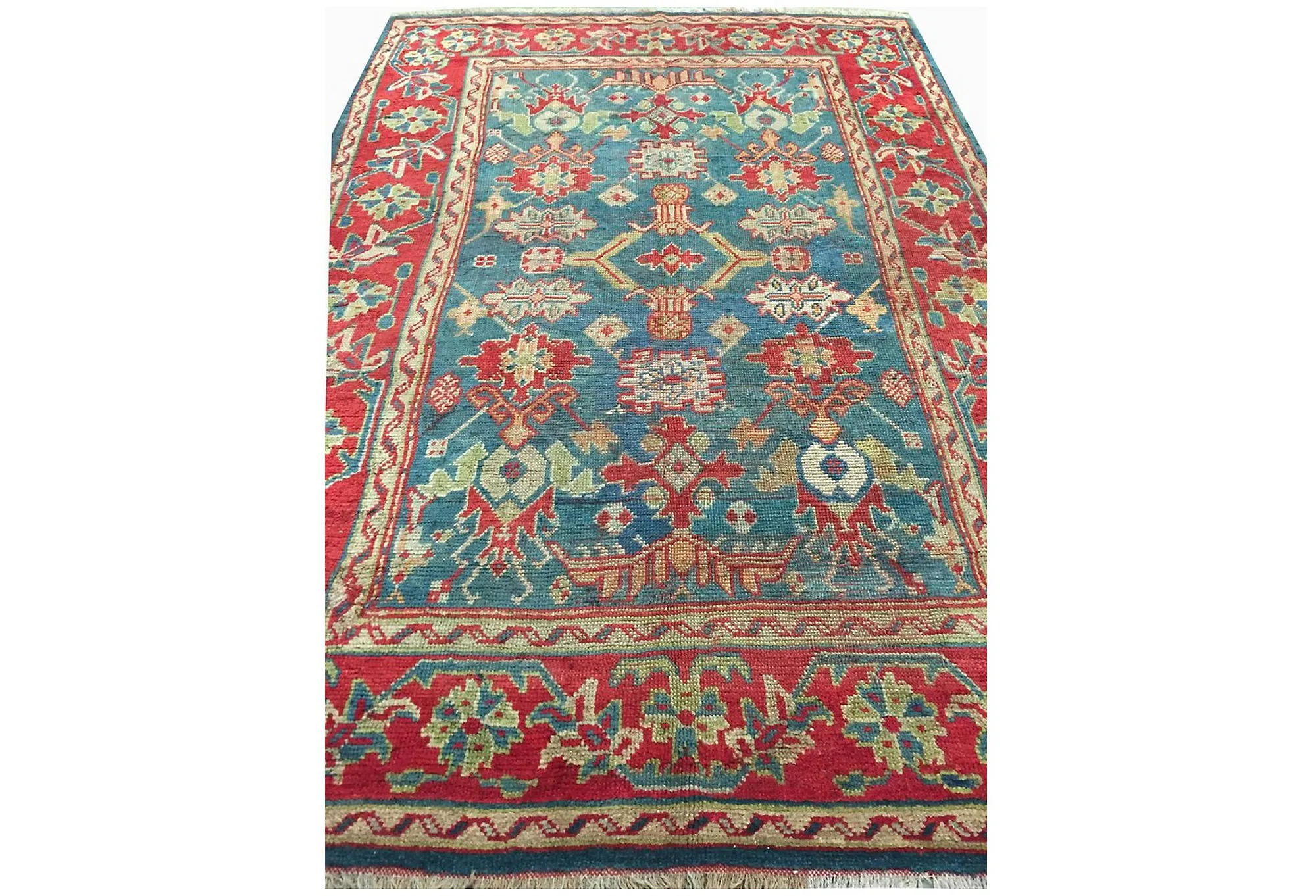 Turkish Oushak Rug - 6' X 9' - Red - Red