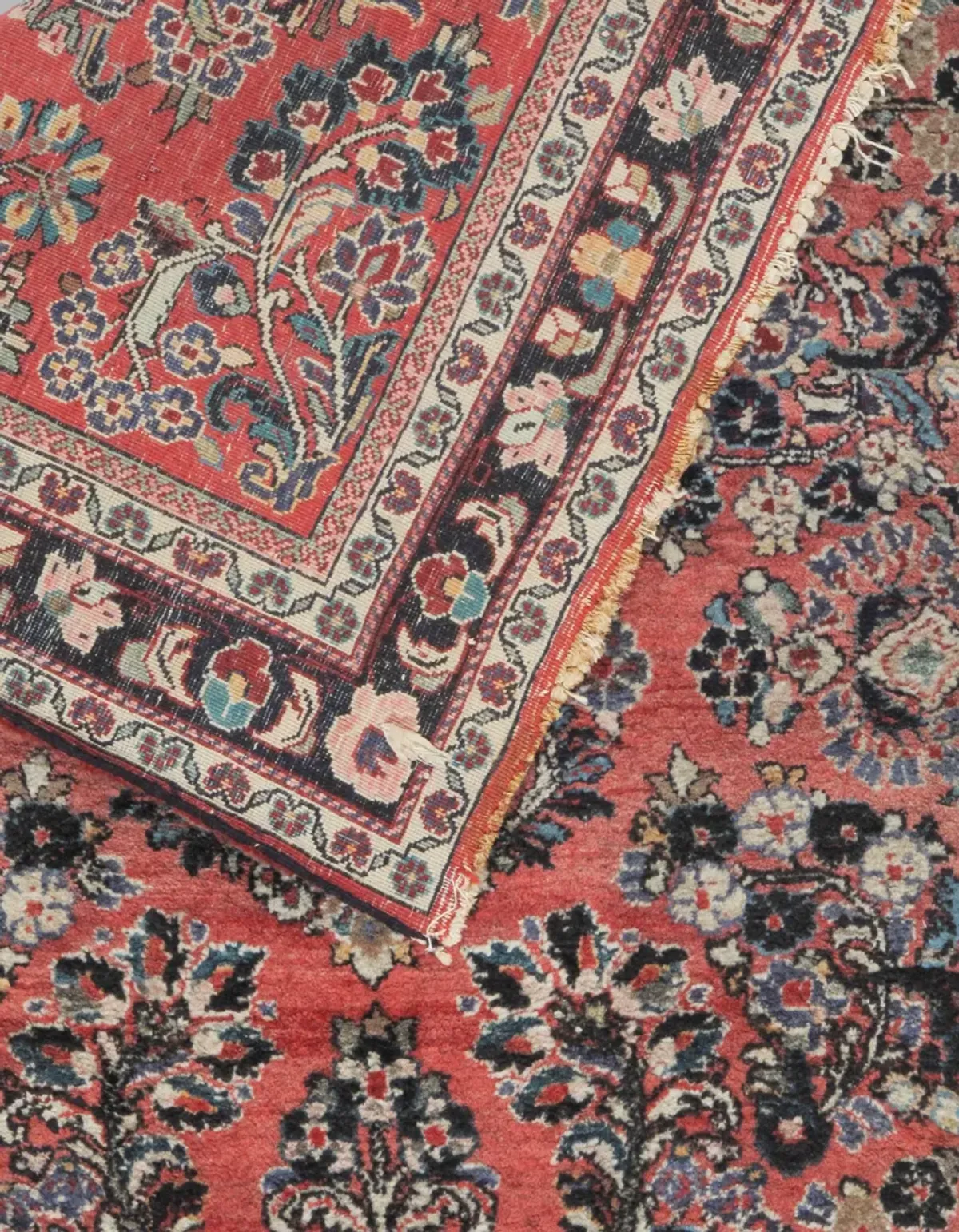 Persian Sarouk Rug 3'3 X 4'11 - Red - Red