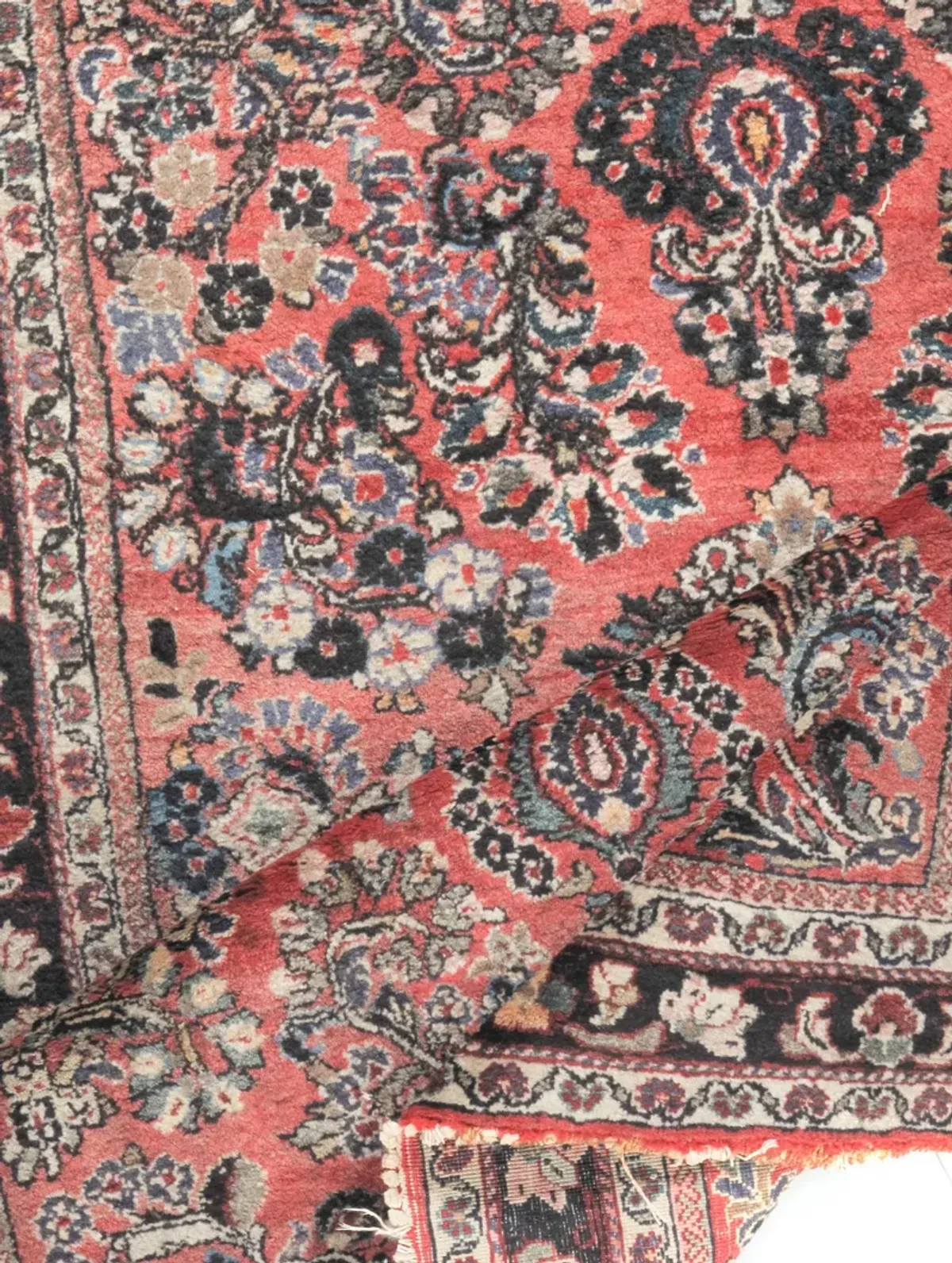 Persian Sarouk Rug 3'3 X 4'11 - Red - Red