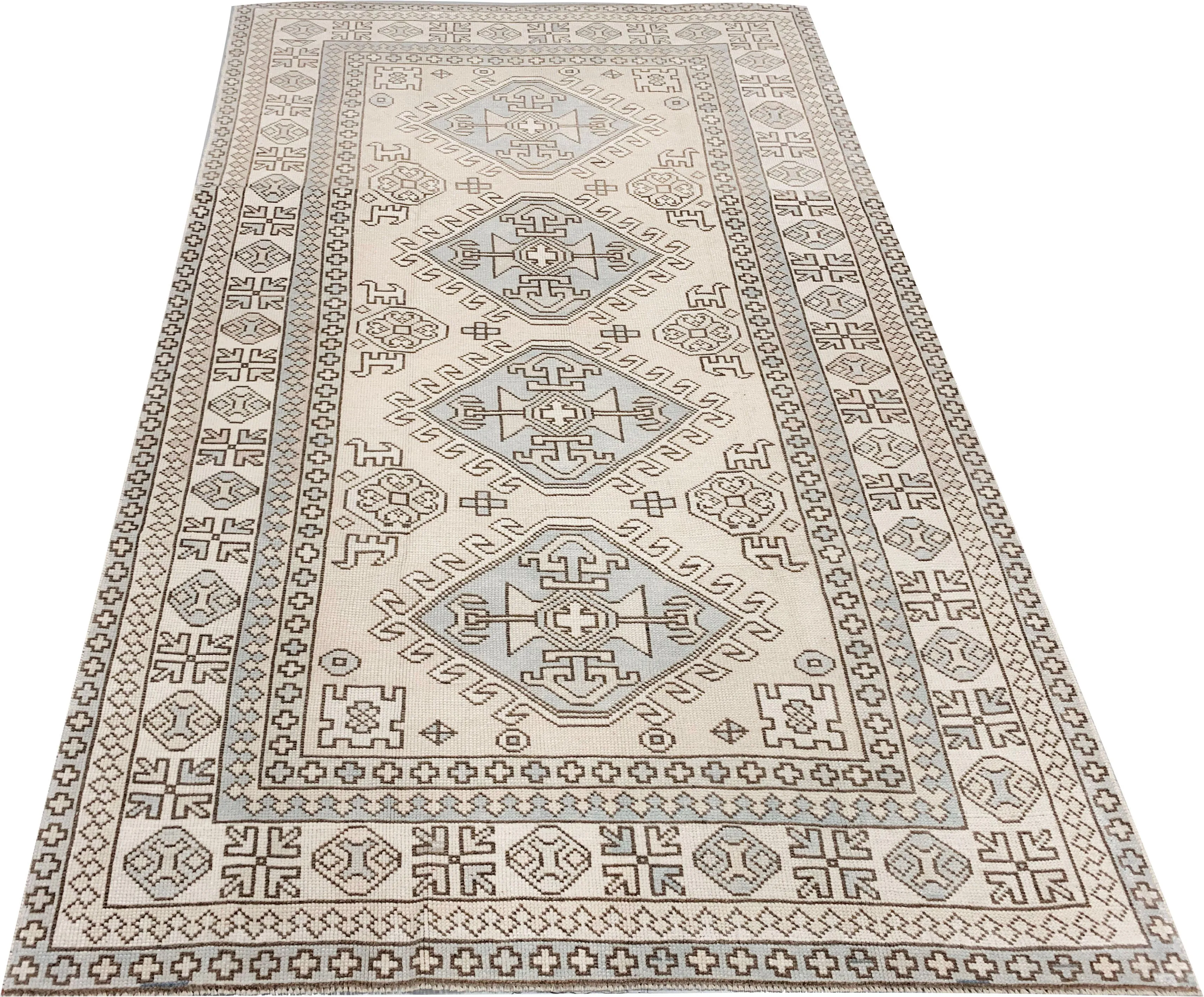 Turkish Oushak Rug 5' X 6'8 - Beige - Beige