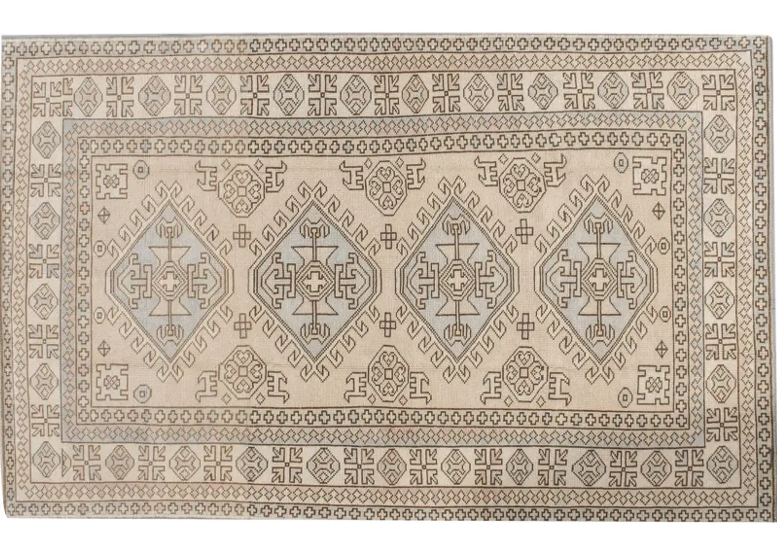 Turkish Oushak Rug 5' X 6'8 - Beige - Beige