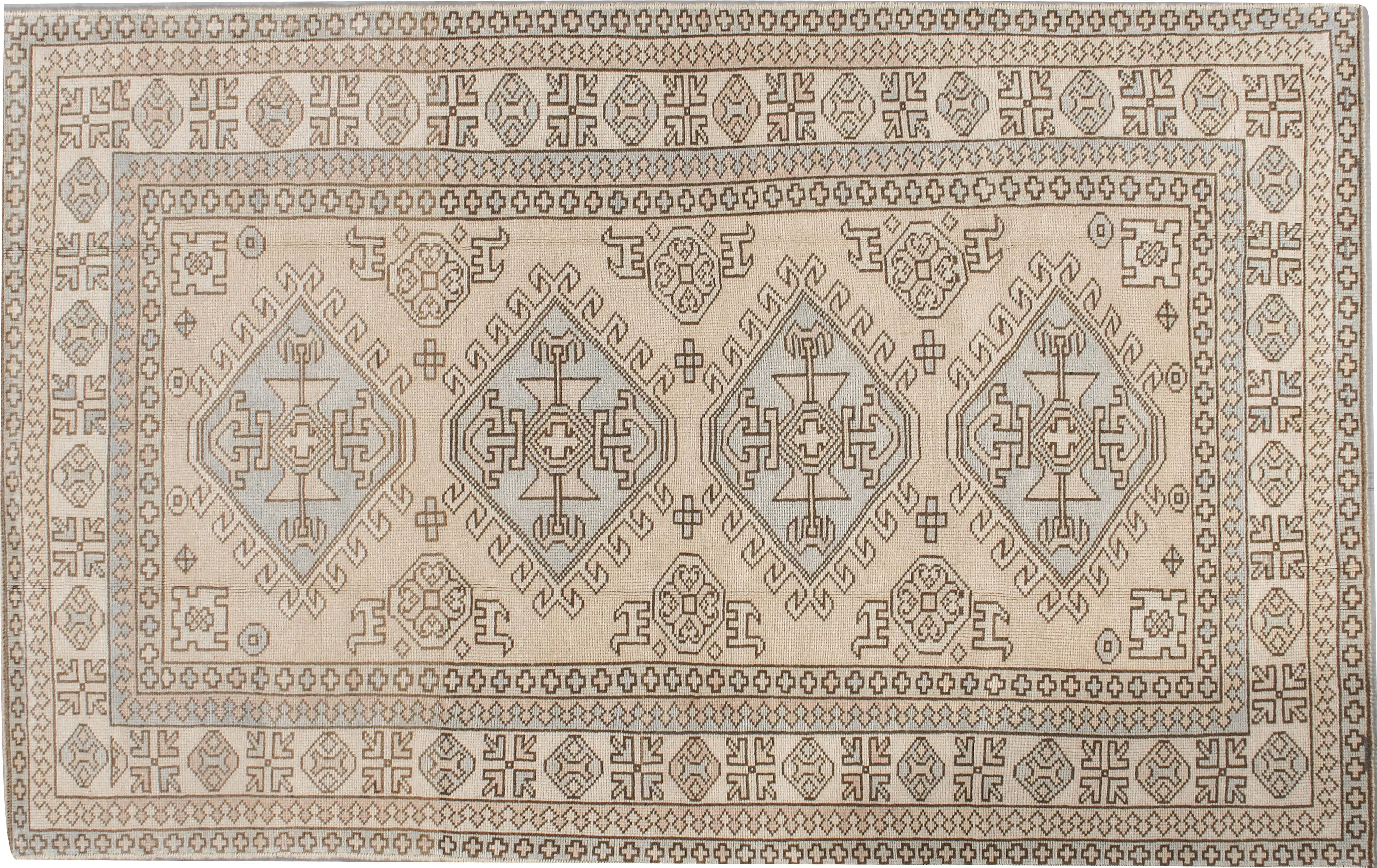 Turkish Oushak Rug 5' X 6'8 - Beige - Beige