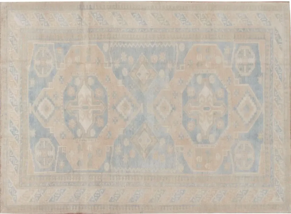 Turkish Oushak Rug 5' X 6'11" - Blue - Blue