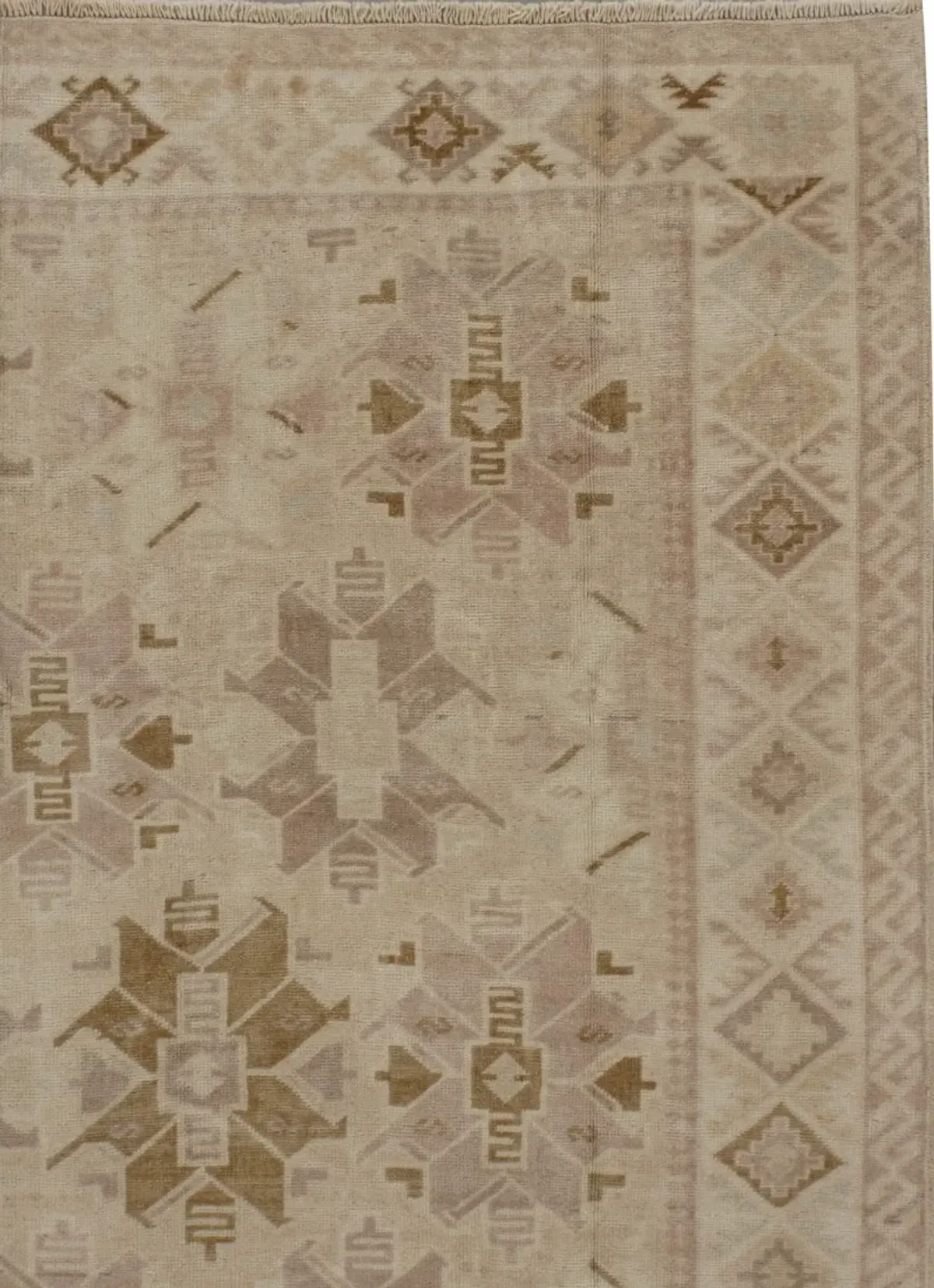 Turkish Oushak Rug 3'11" X 5'8" - Beige - Beige