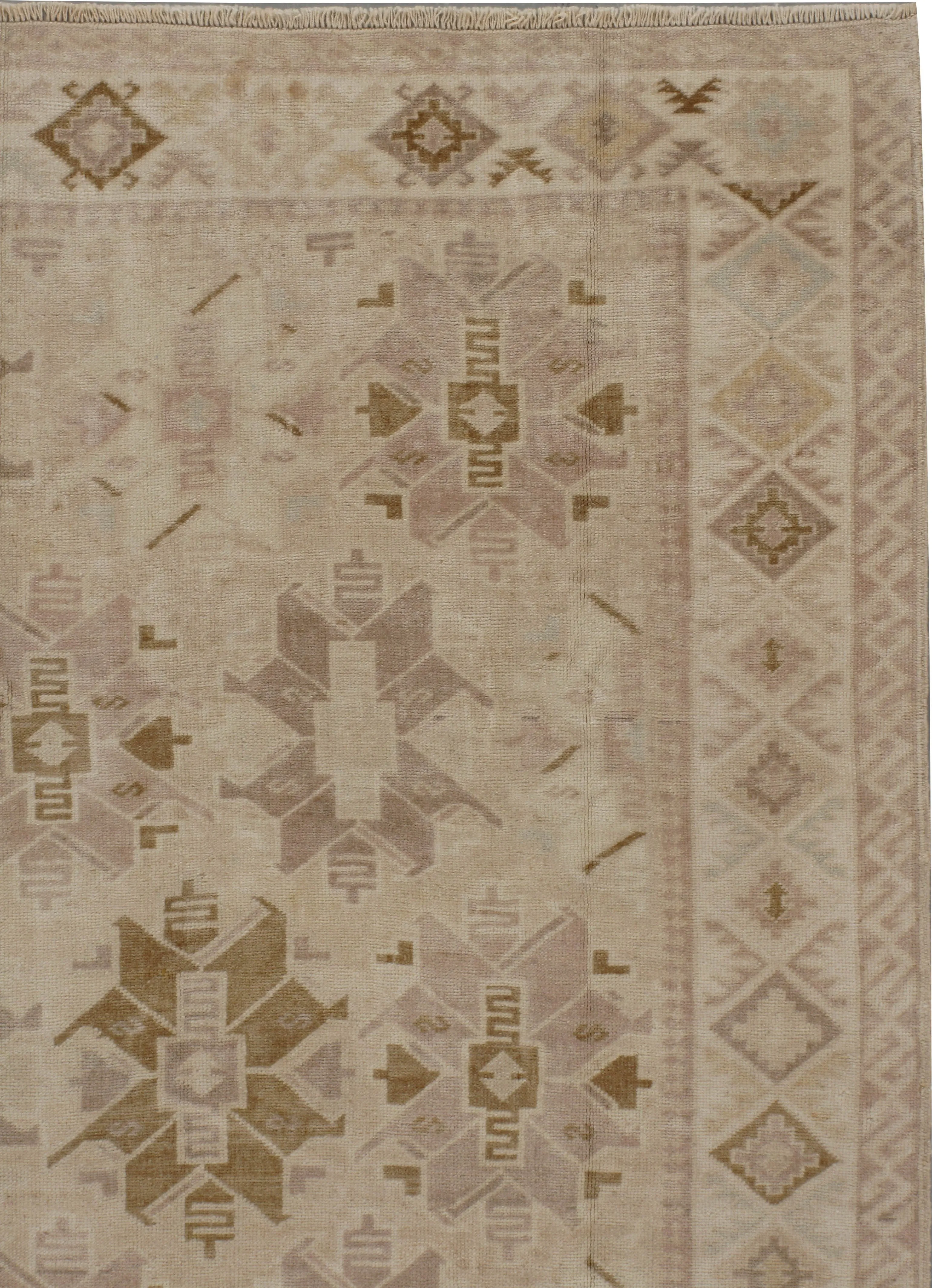 Turkish Oushak Rug 3'11" X 5'8" - Beige - Beige