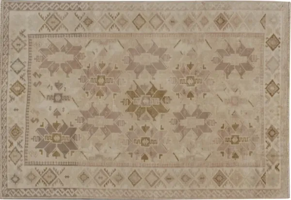Turkish Oushak Rug 3'11" X 5'8" - Beige - Beige
