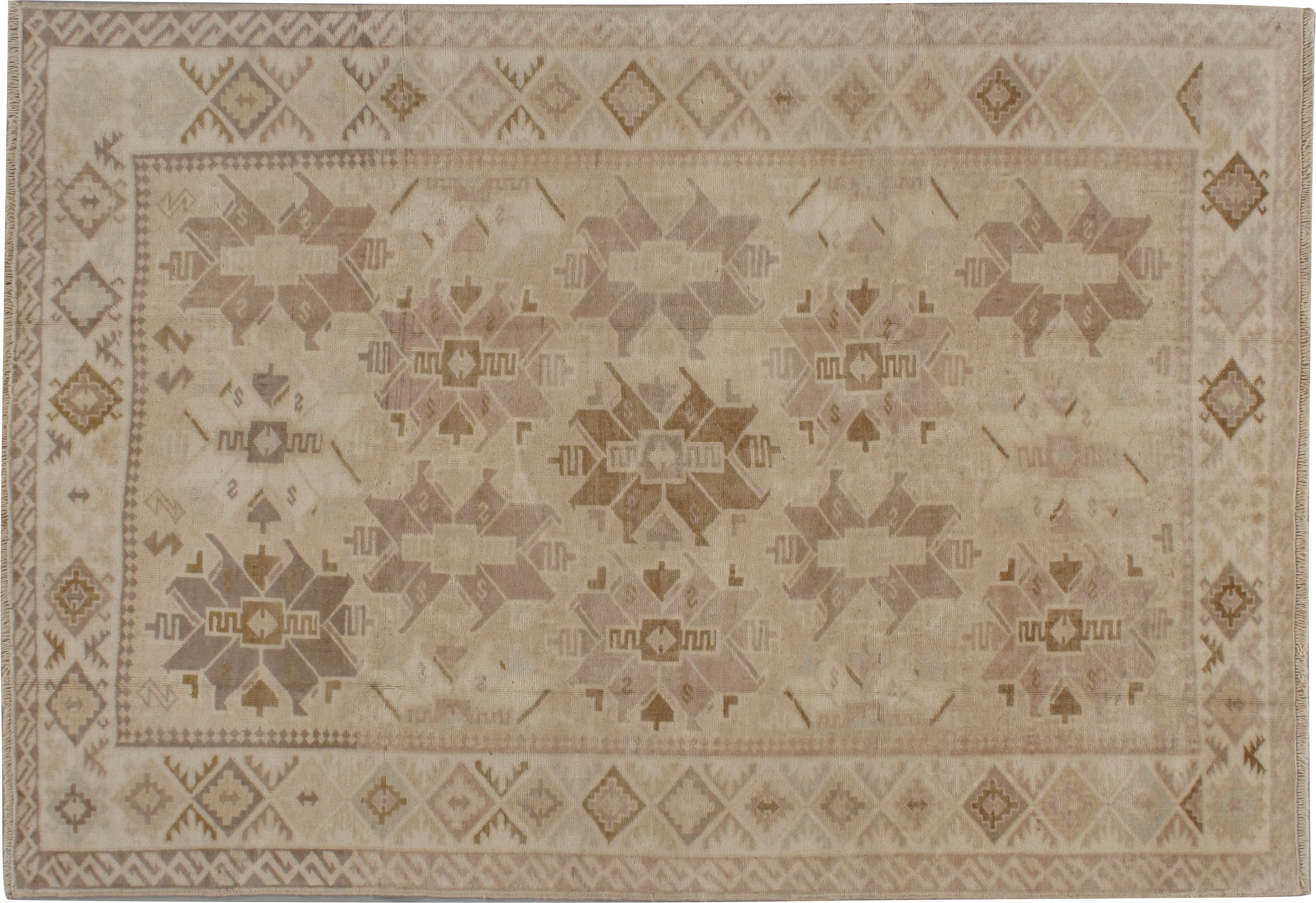 Turkish Oushak Rug 3'11" X 5'8" - Beige - Beige