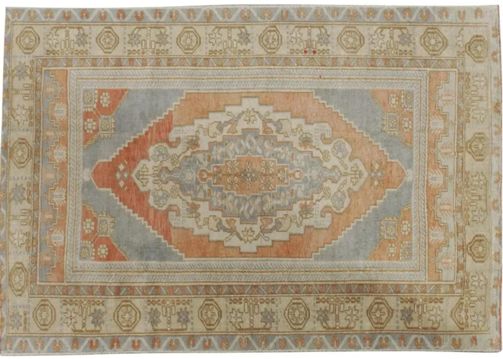 Turkish Oushak Rug 3'10" X 5'6" - Blue - Blue