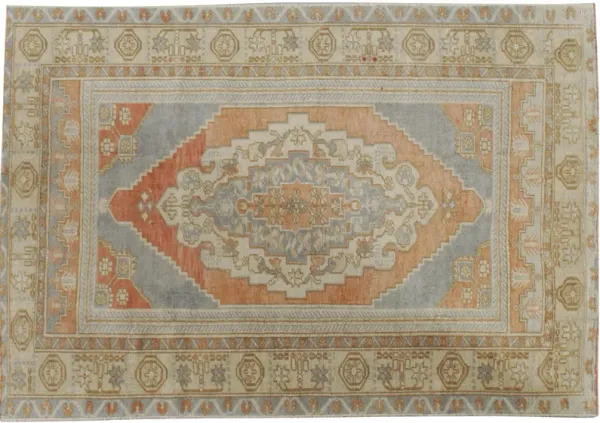 Turkish Oushak Rug 3'10" X 5'6" - Blue - Blue