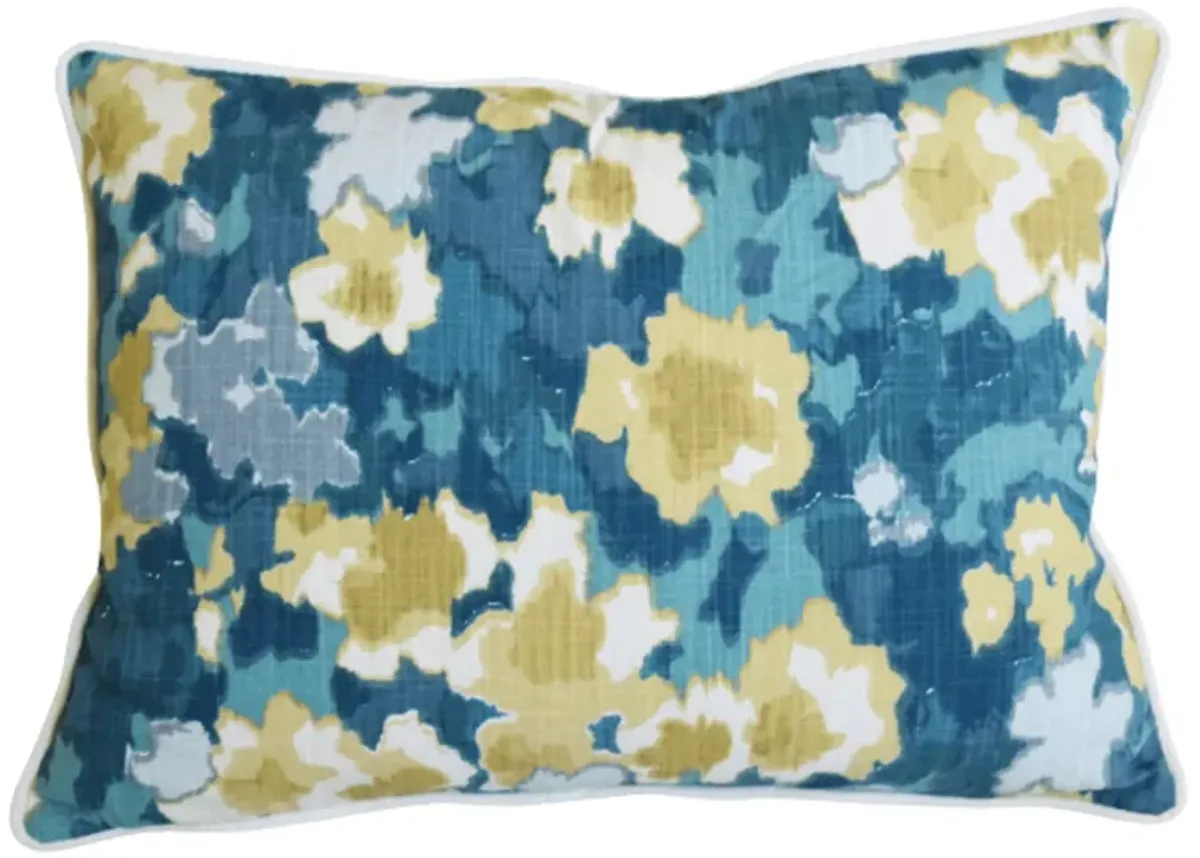 Madcap Cottage Floral Pillow - Blue/Gold