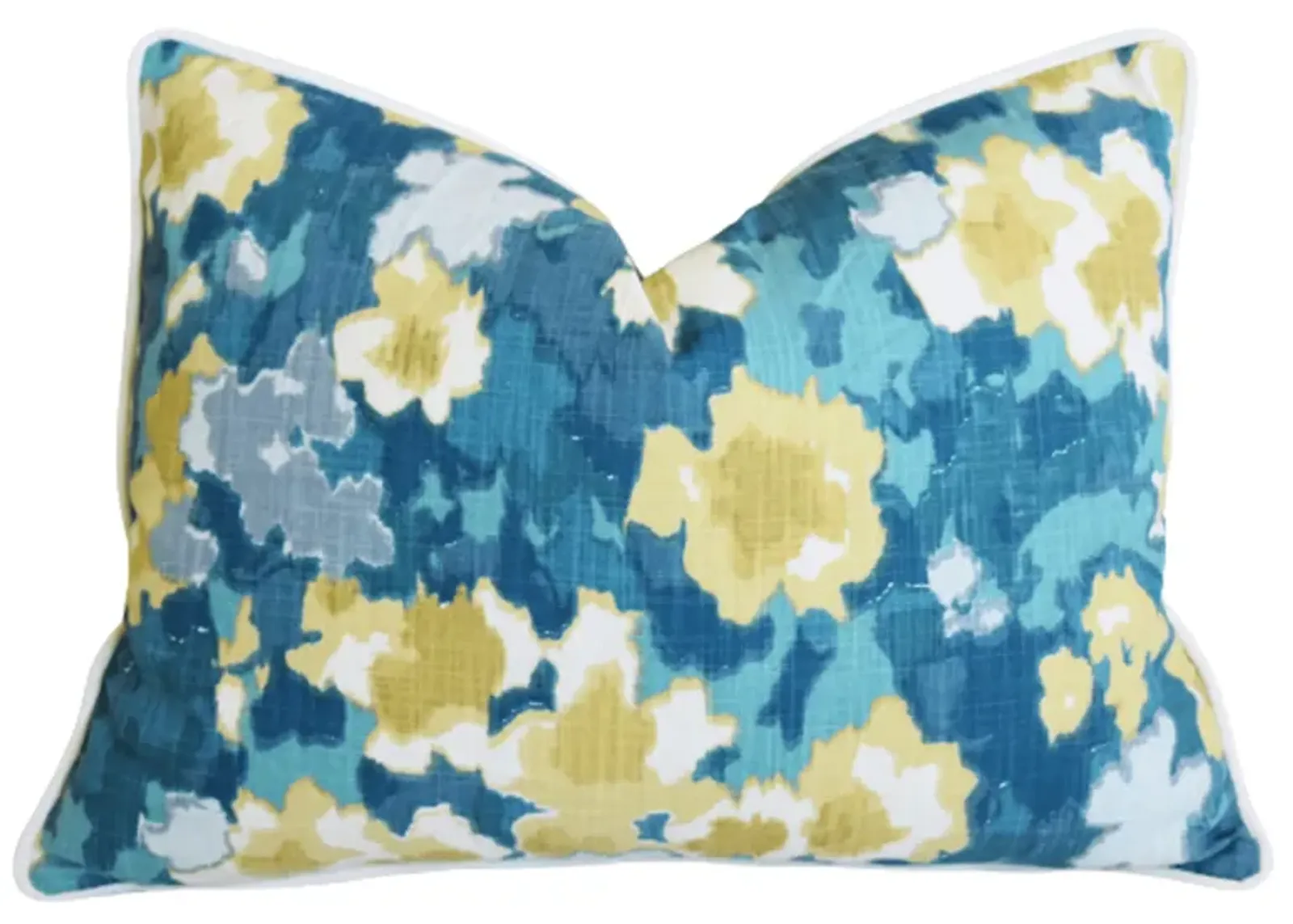 Madcap Cottage Floral Pillow - Blue/Gold