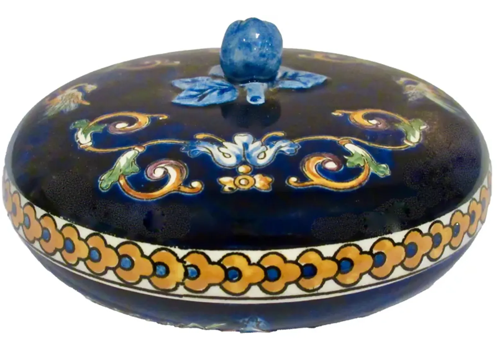 Gien French Faience Bon Bon Box - The Emporium Ltd. - Blue