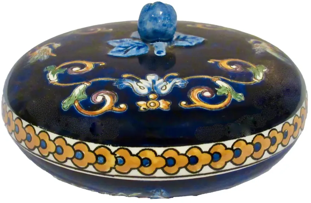 Gien French Faience Bon Bon Box - The Emporium Ltd. - Blue