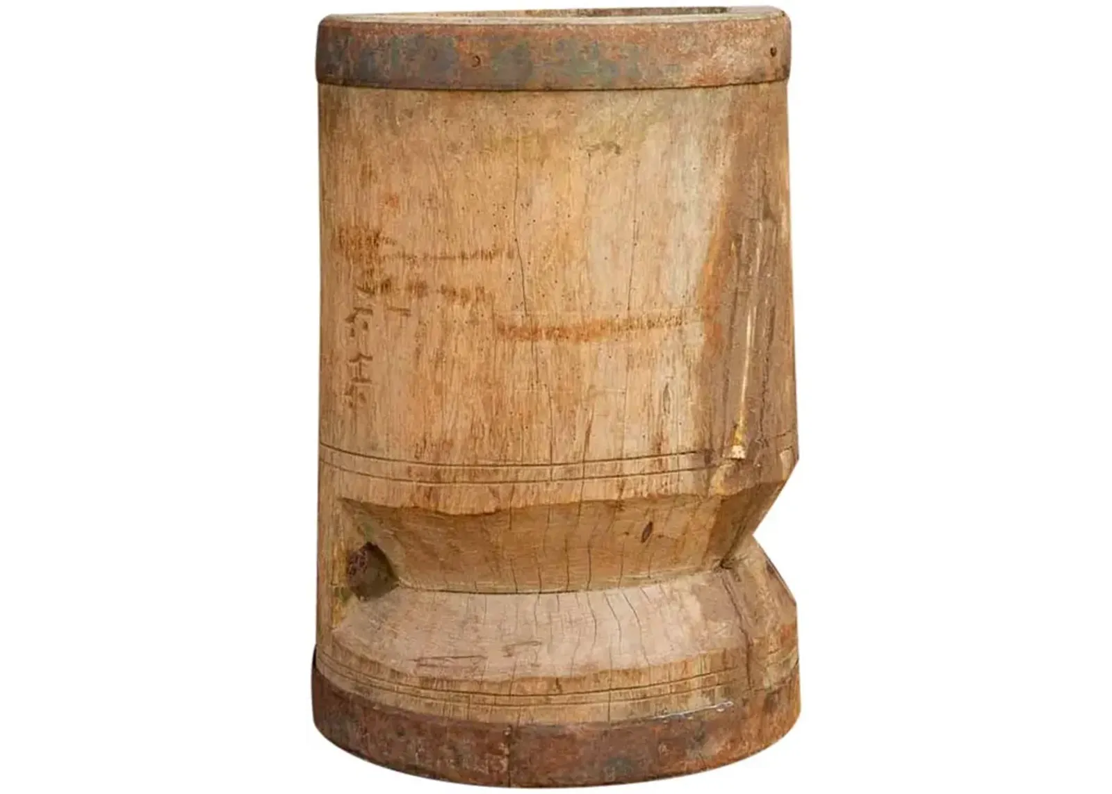 Teak Okhli Tribal Grinder Outdoor Pot - de-cor - brown