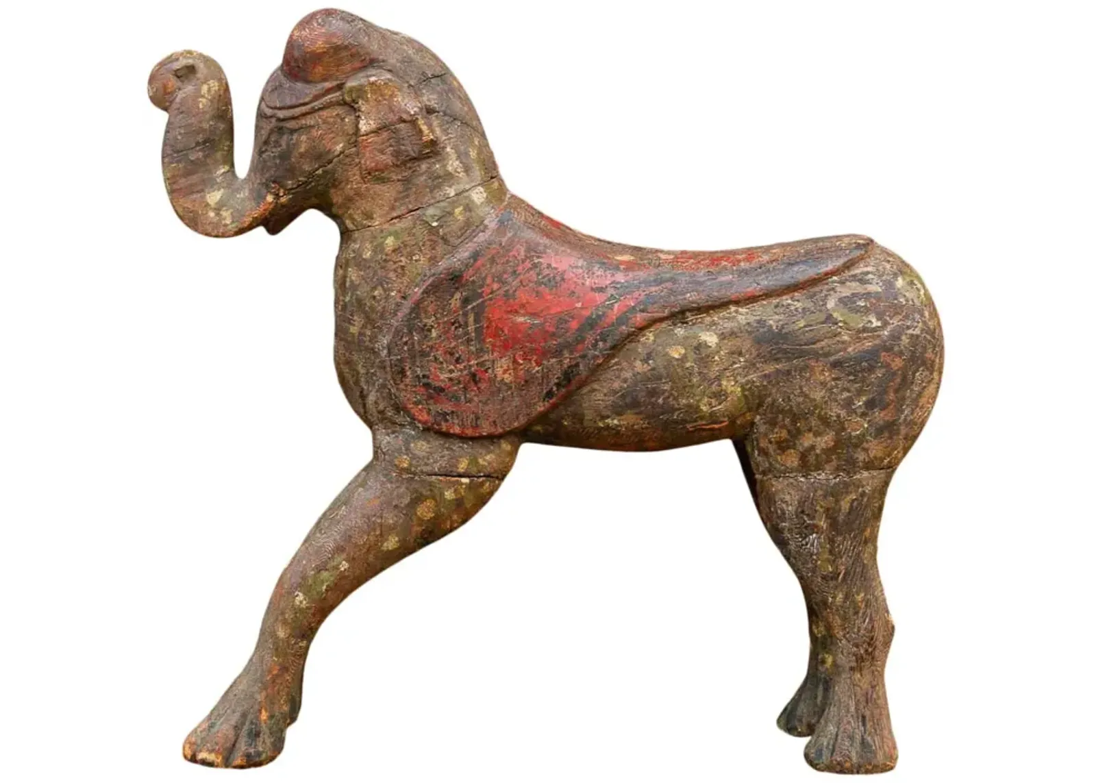 Nepalese Hand Painted Elephant Statue - de-cor - brown