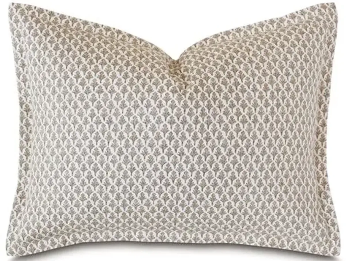 Barclay Butera - Brentwood Emblem Print Standard Sham - Taupe/White - Brown