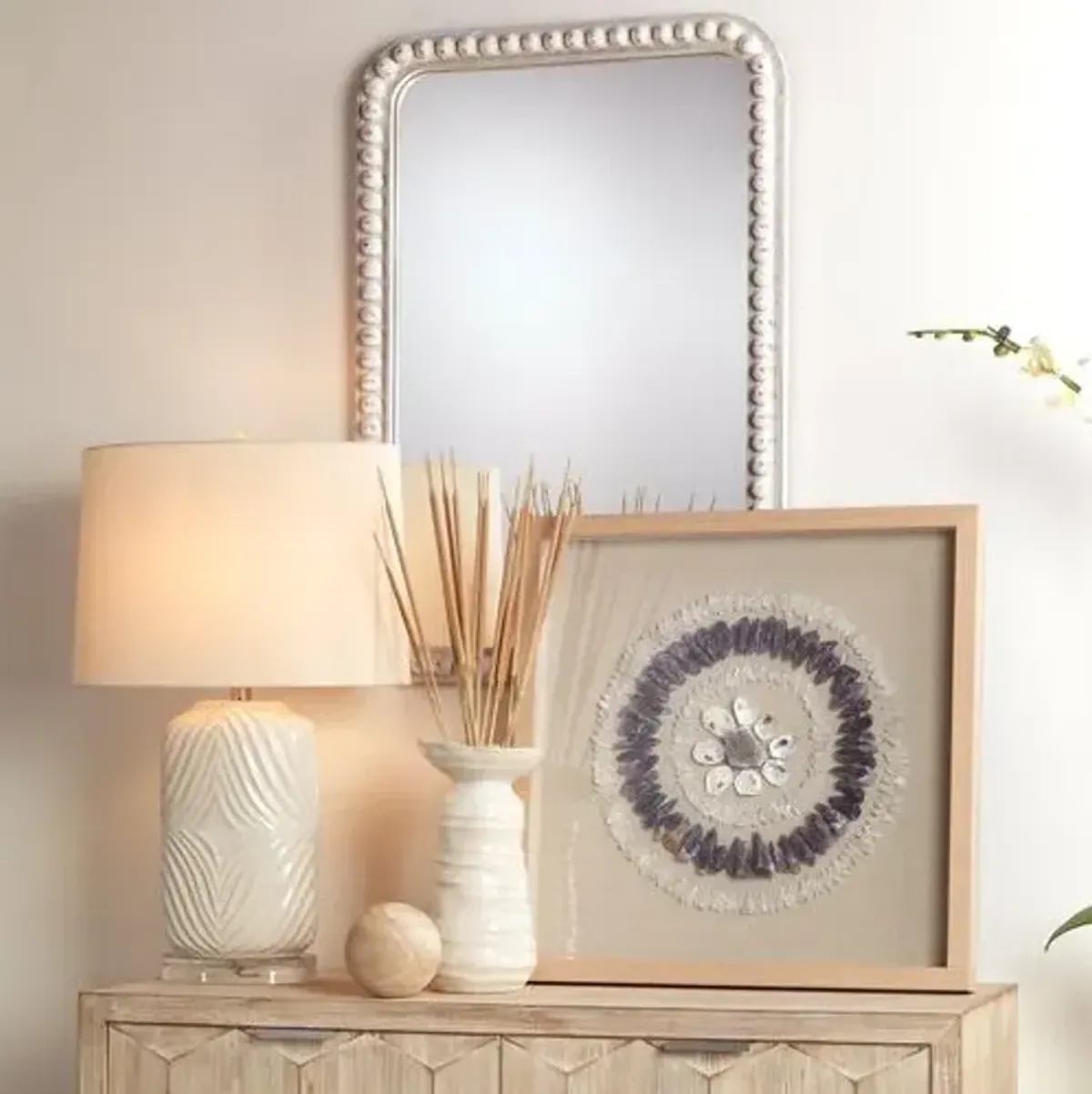 Audrey Rectangle Wall Mirror - White Wash - Jamie Young Co.