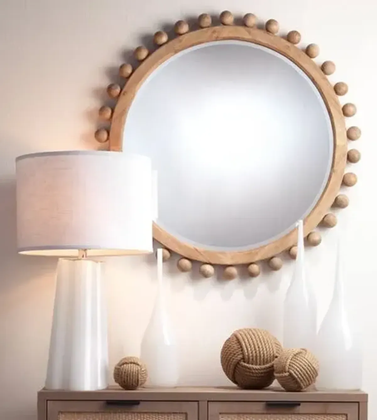 Arlo 34" Round Wall Mirror - Natural - Jamie Young Co.