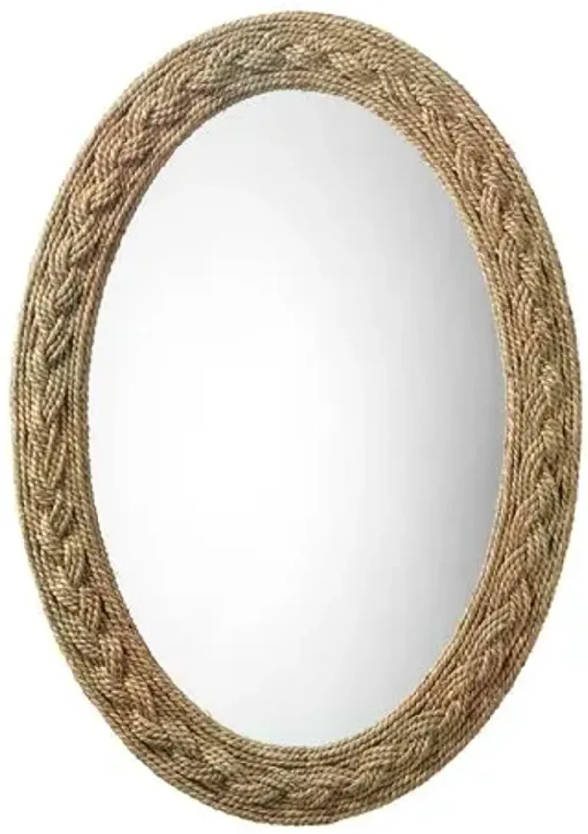 Nixi Oval Wall Mirror - Natural Seagrass - Jamie Young Co.